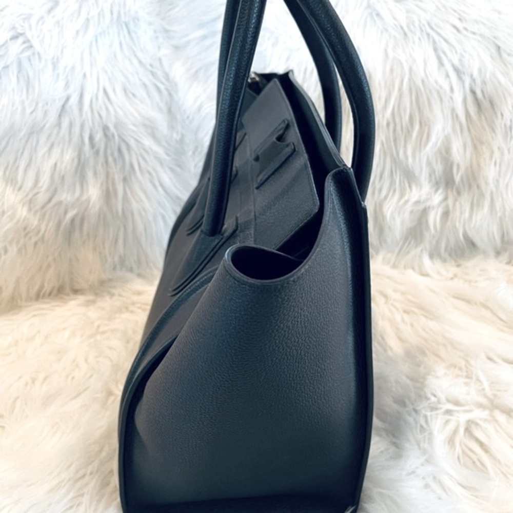 Celine Mini Luggage Tote in Drummed Calfskin - black - Picture 6 of 9